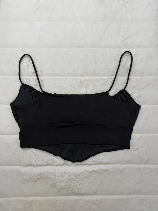 Garage Black Corset Milkmaid Cami Crop Top Women Medium - Image 5