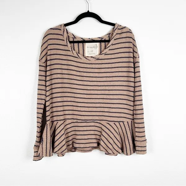 We The Free Auntie Em Peplum Stripes Top‎ Sz S - Image 7