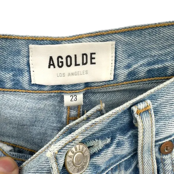 Agolde Jamie Jeans High Rise Classic Denim Shakedown Light Wash Blue Size‎ 23 - Image 10