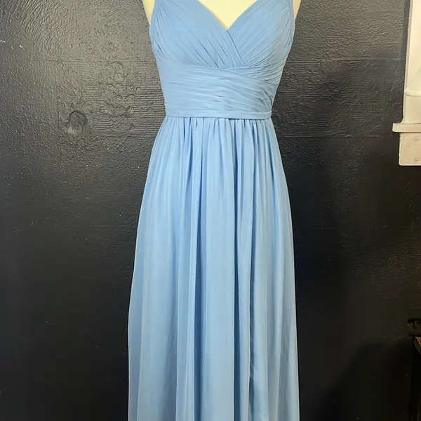 Azazie Light Blue‎ Satin Dress - Image 5