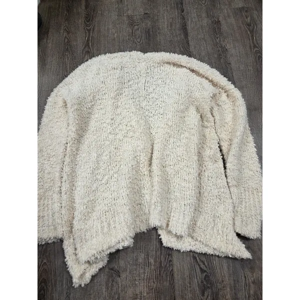 London Kaye Large Ivory Cream Popcorn Super Soft Cardigan Sweater - Image 4