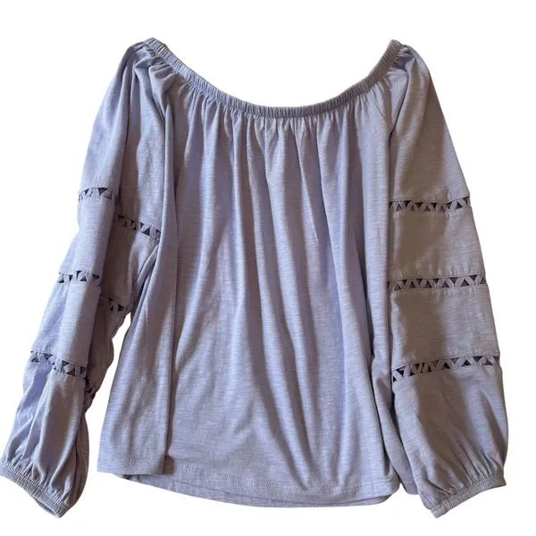 Lilly Pulitzer KATT Top Periwinkle Purple Off‎ Shoulder Long Sleeve S NWT - Image 6
