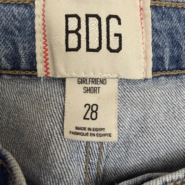 BDG Urban Outfitters Girlfriend Shorts 28 Light Blue Cotton Denim‎ Raw Hem - Image 3