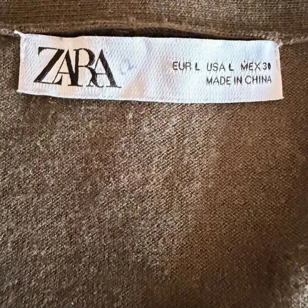 Zara V-Neck Olive Green Button Down Long Sleeves Lightweight Career Office Capsu - Image 11