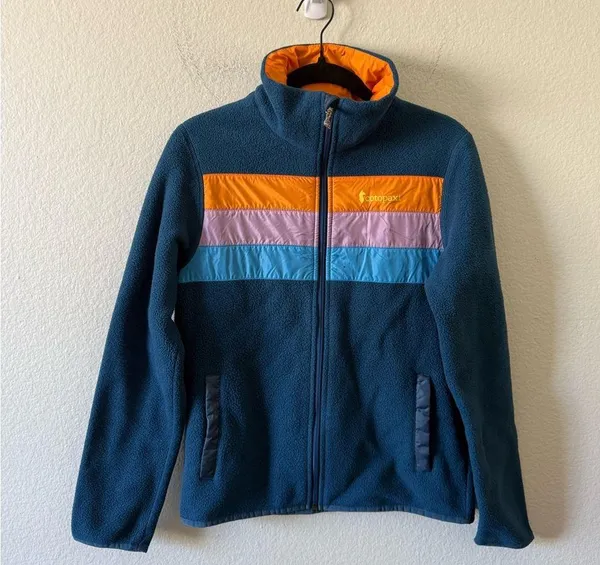 Cotopaxi Womens S Teca Fleece Full-Zip Jacket Blue Orange Camping Hiking - Image 2