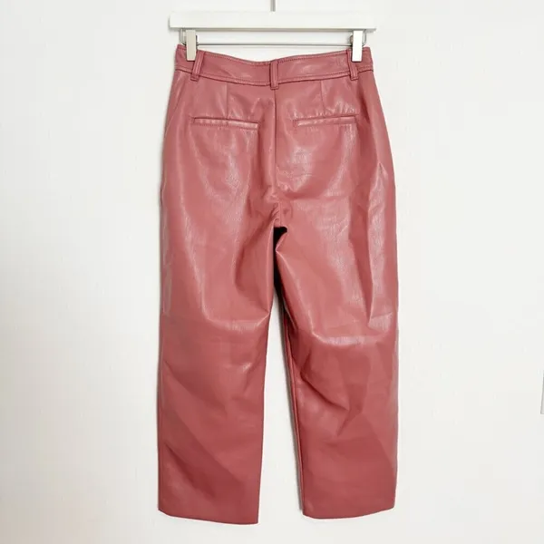 Aritzia Babaton‎ Command Pants Size 2 Faux Leather Red Willow Pink Corpcore Geek Chic - Image 10