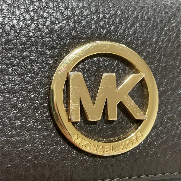 Michael Kors Fulton Carryall Wallet Brown Pebbled Leather "MK" Logo Medallion - Image 14