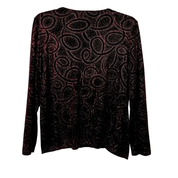 Notations Black Velvet With Red Paisley Top Whimsygoth Dark Romantic Witchy - Image 3