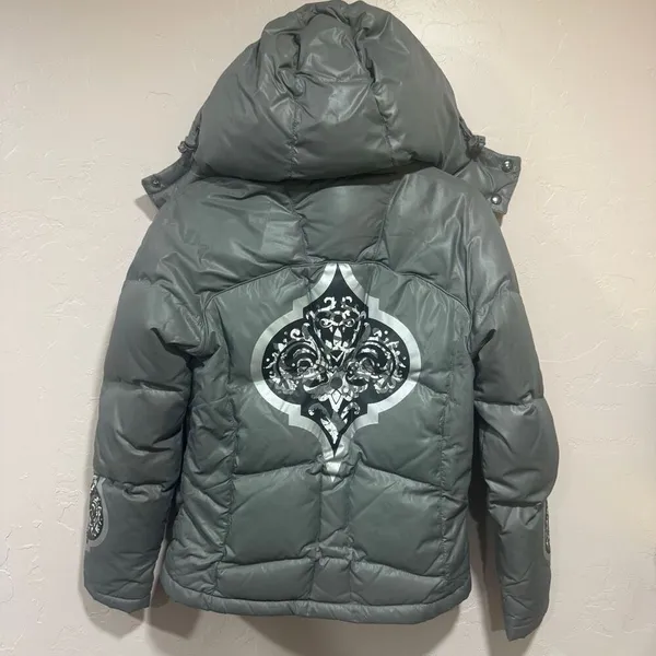ATHLETA Jacket Womens Large Gray Puffer Down Full Zip Hooded Winter Outdoor - Image 4