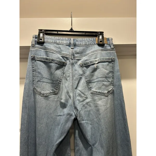 American Eagle Super High Rise Baggy Wide Leg Jeans Womens size 2 Grunge Skater - Image 3