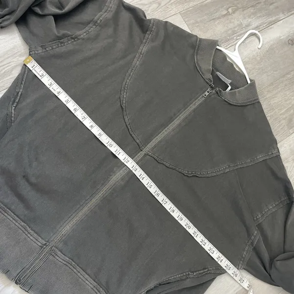 Urban Outfitters Jacket cotton oversized faye zip up womens Gray large boyfriend - Image 4