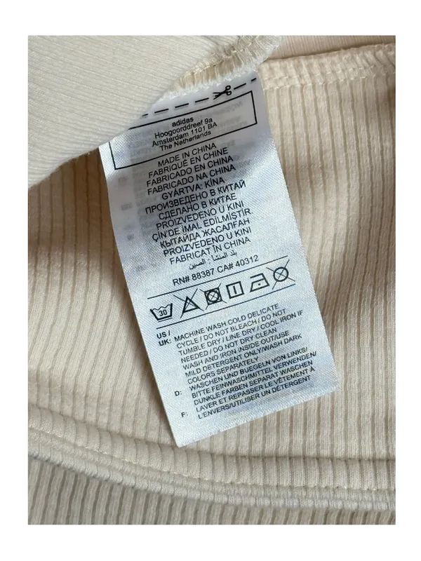 new adidas Originals ミ Ski Chic Flared Rib Retro 3 Stripe Leggings ミ Oatmeal ミ M - Image 13