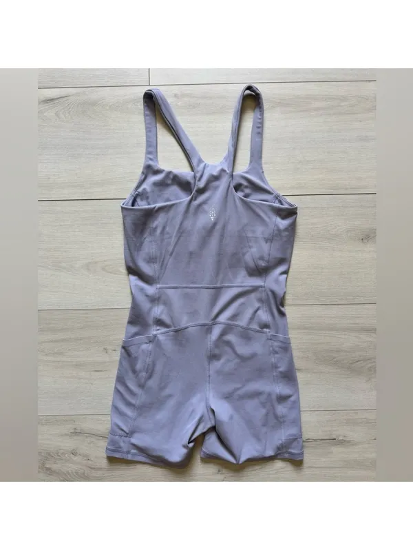 Free People FP Movement Never Better Runsie Soft Girl Pastel Lilac Romper xs - Image 8
