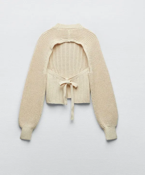 ZARA Open Back Knit Sweater Top - Image 8