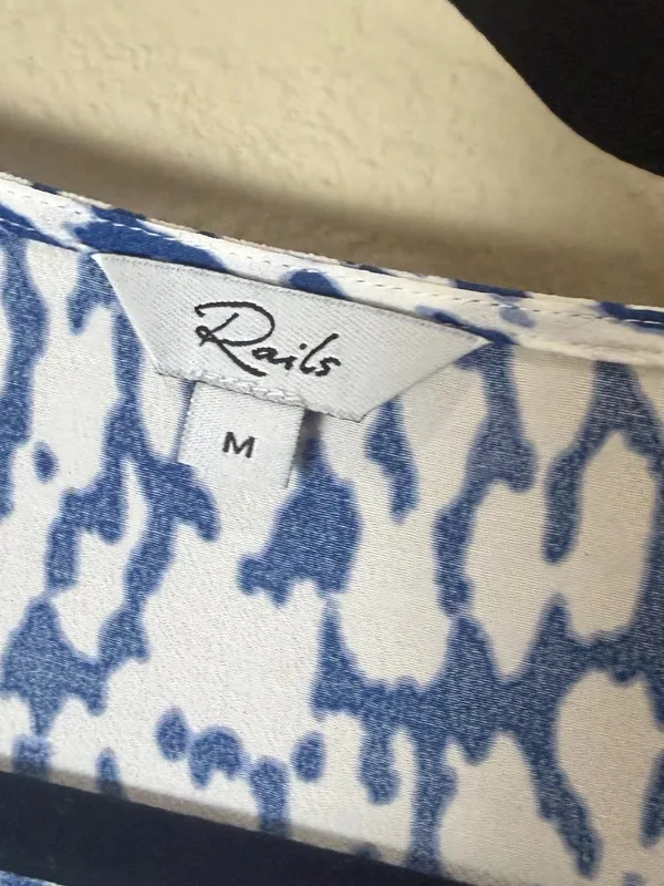 Rails Kiki Abstract Blue Leopard Print Dress Size Medium - Image 4