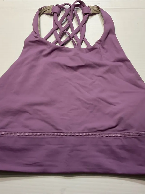 Lululemon Free to Be High-Neck Longline Bra Wild A/B Cup - Wisteria Purple Sz 6 - Image 3
