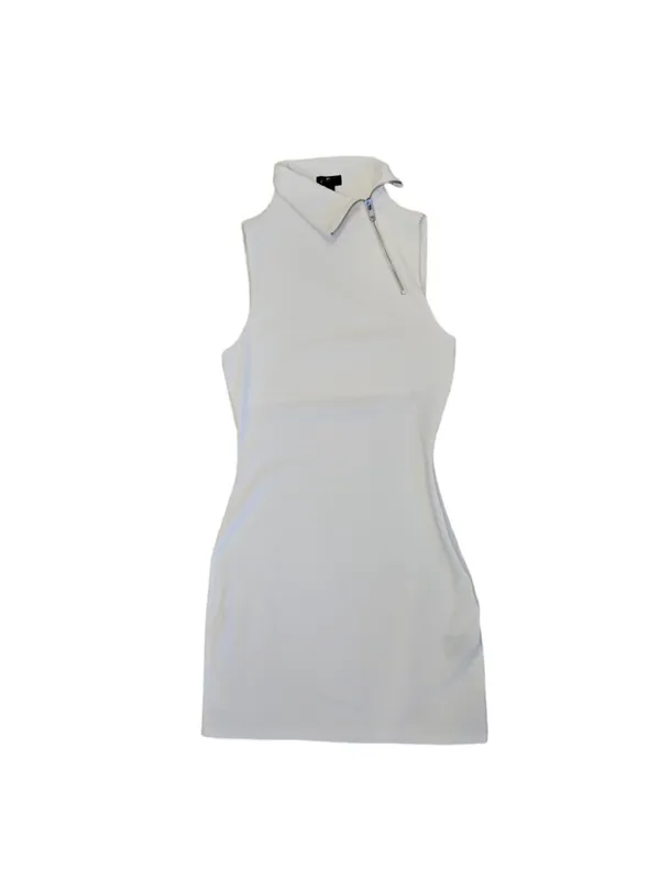 Rare NBD White Sleeveless Cowl Neck Mini Dress - Image 3