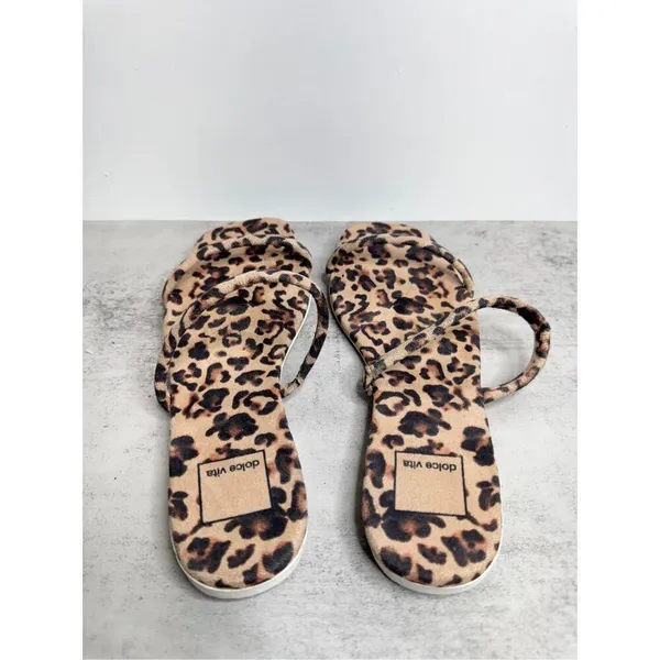 Dolce Vita Sandals‎ Size 7.5 Animal Print Double Strap Flat Sandal - Image 5