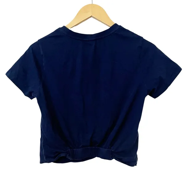 P.E‎ Nation Dark Blue Cropped Short Sleeve T-Shirt Size Small - Image 2