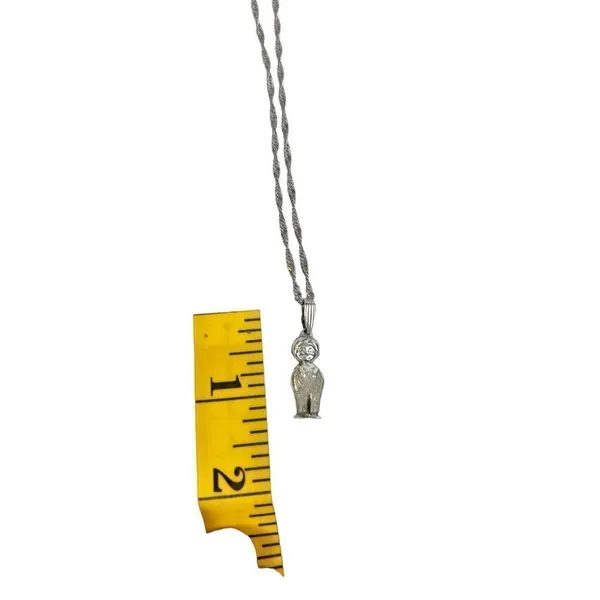 Boy charm necklace pendant 925 marking boy with overalls - Image 9
