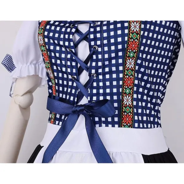 Source Unknown Oktoberfest Costume German Bavarian Dirndl Dress Halloween Plaid Beer Maid SMALL - Image 5