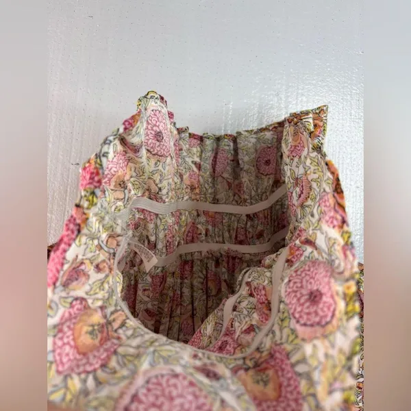 Cynthia Rowley M Multicolored Floral Ruched Crop Blouse - Image 4