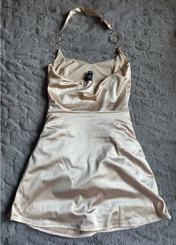 Windsor Gold Satin Dress - Image 4