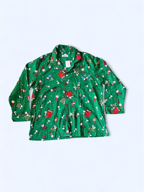 Peanuts Snoopy Christmas Cotton Pajama Set Green size XL 💚 - Image 4