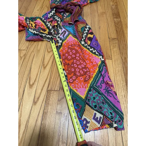 Farm Rio NWT Dotted Patch Scarf Colorful Bold Jumpsuit Size Small - Image 9