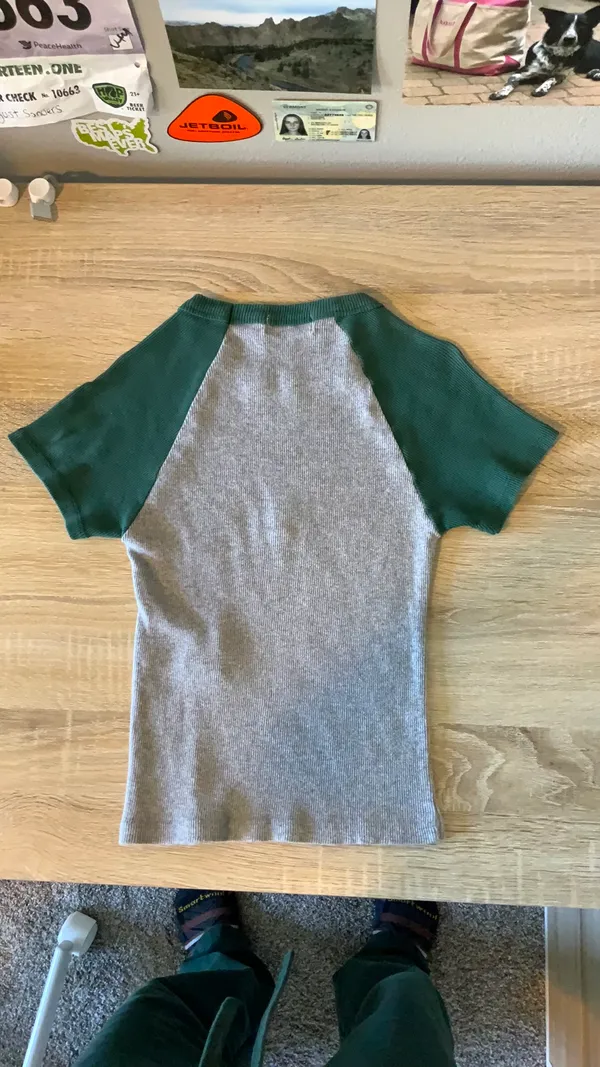 Pull & Bear Two-Tone Grey and Green Italy Baby Tee - Image 2