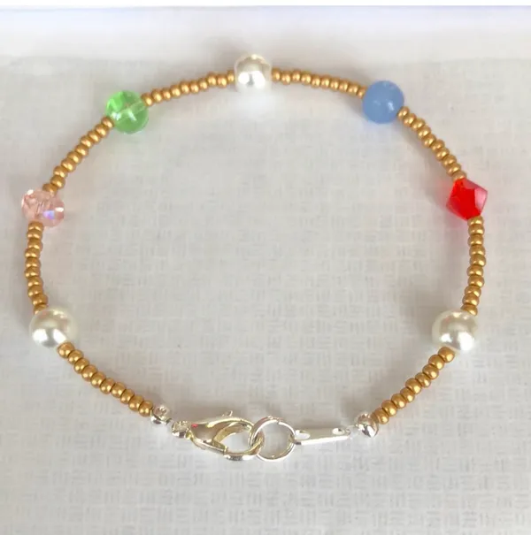Handmade Multi Colored Beaded Bracelet - Image 2