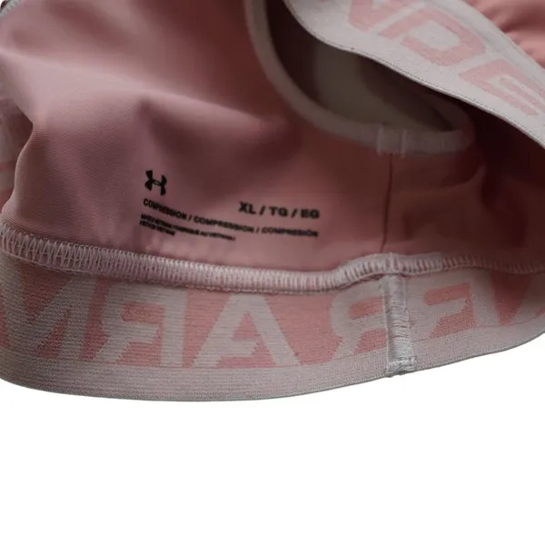 Under Armour Sports Bra Women XL Pink Logo Crossback Compression Athleisure - Image 4