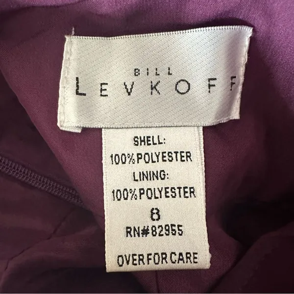 Bill Levkoff 1161 Bridesmaid Gown Dress Formal Open Back Halter Women’s 8 Purple - Image 8