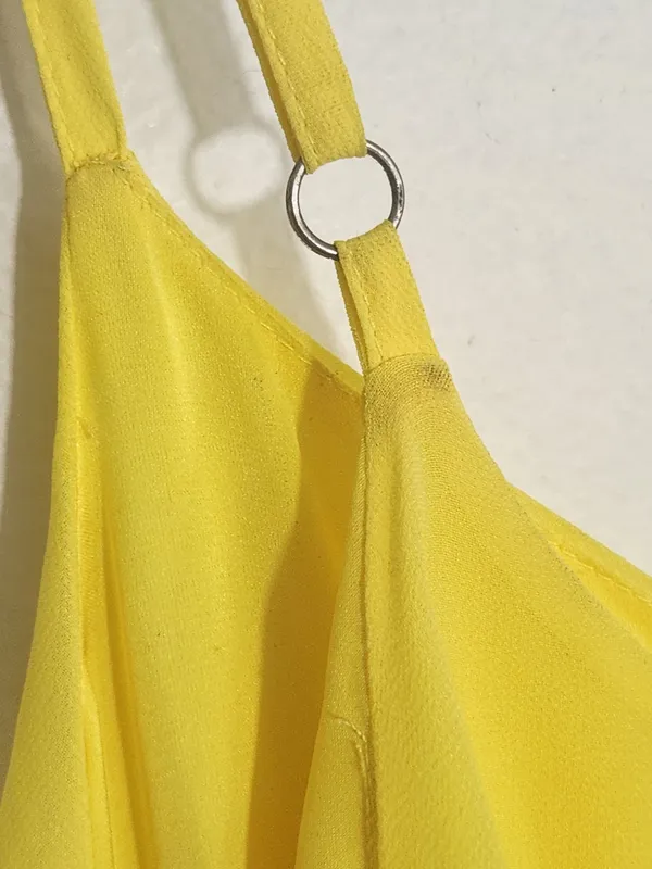 Gianni Bini Yellow Chiffon Maxi Sundress Size 10 Flaw - Image 6