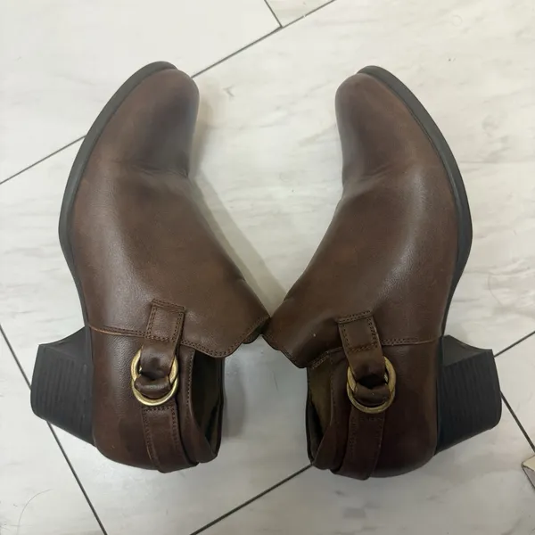 Natural Soul Women's Candie Ankle Boots Brown Faux Leather 9.5 M - Image 4