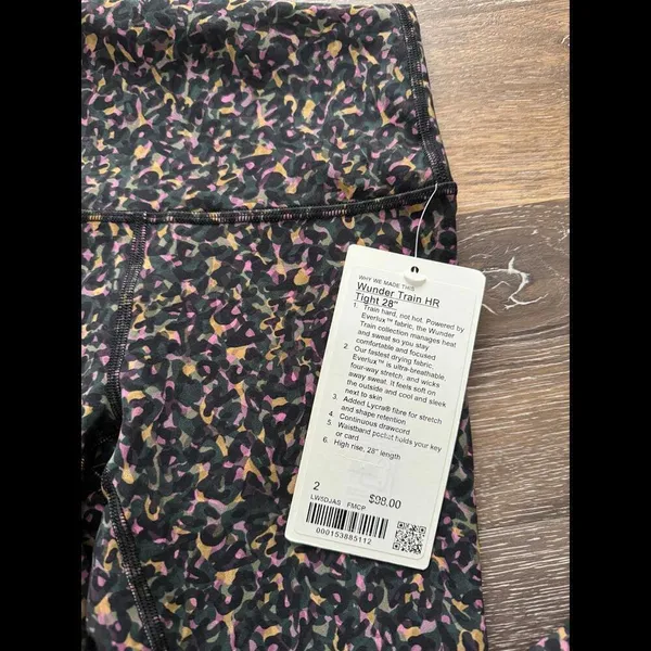 Lululemon Wunder Train High Rise 28” Fluctuate Micro Pink Size 2 NWT - Image 4