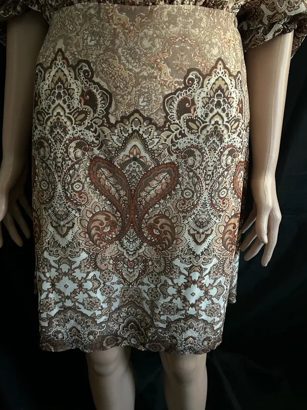 Wrangler Off-Shoulder Paisley Print Dress in Beige & Brown SM NWT - Image 8