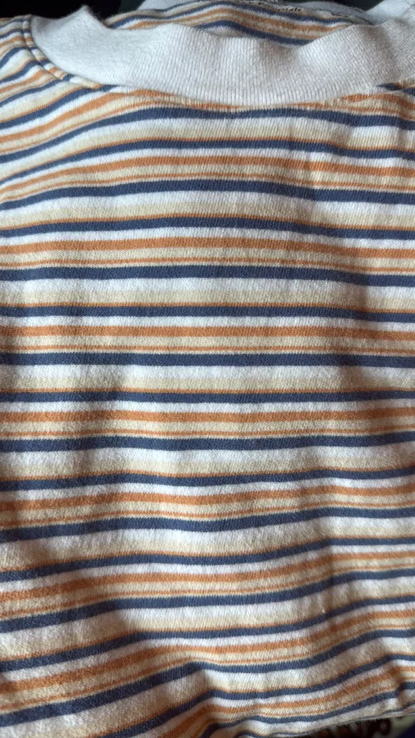 Abercrombie & Fitch Striped Tee | Orange/Navy/White | Retro - Image 2