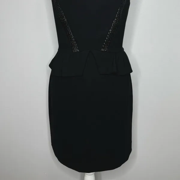 Sandro Paris Strapless Peplum Dress Size 8 Black Embellished Cocktail Party Chic - Image 5