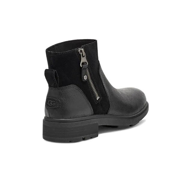 UGG Ankle Boots Women 9.5‎ Black Leather Suede Mixed Media Zipper Casual Booties - Image 3