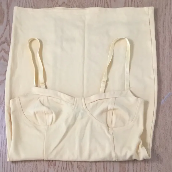 Womens Forever 21 pale yellow mini dress Very Stretchy Soft Size Small - Image 4