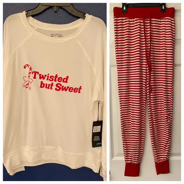 Wildfox Twisted but Sweet Christmas Intimates Set Women’s Red & White Size XS - Image 4