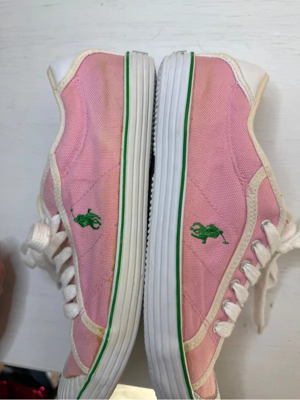 90's Polo Ralph Lauren light pink Canvas sneakers (size 8) vintage preppy Y2K - Image 8