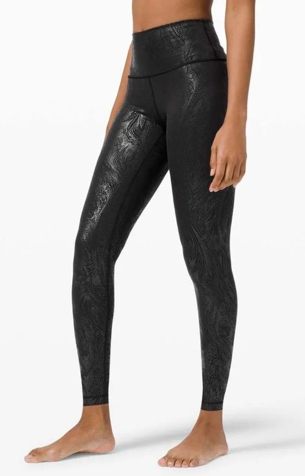 Lululemon Wunder Under High-Rise Tight 28" *Shine Acclimatize Black Black Foil 4 - Image 10