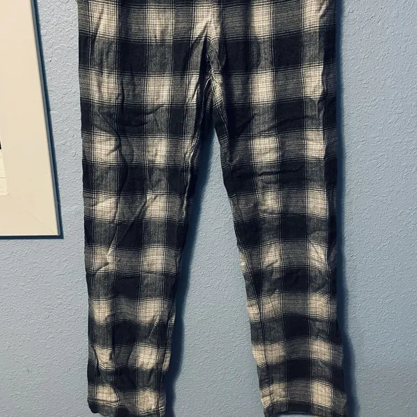 Aeropostale Plaid Flannel Lounge Sleep Pants Black Gray White XS - Image 5