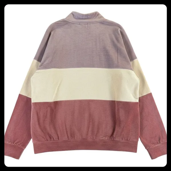 Staccato Pullover Women Large Multicolor Corduroy Quarter Zip Sweatshirt - Image 7