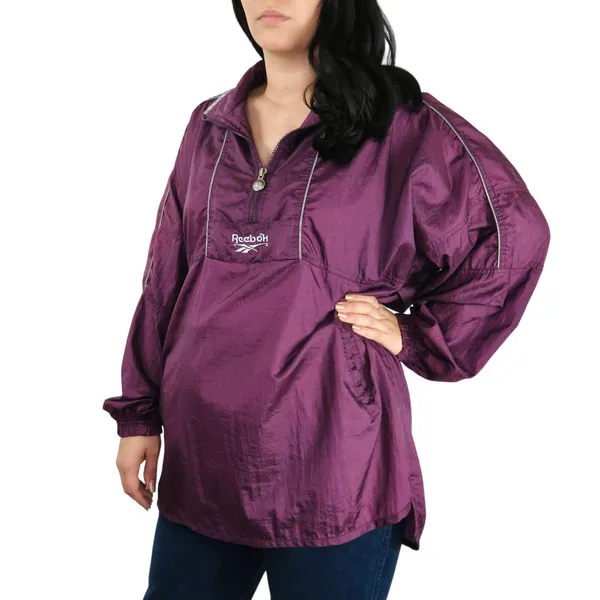 1990s Vintage Reebok Purple Wind Breaker Jacket Retro Streetwear - Image 6