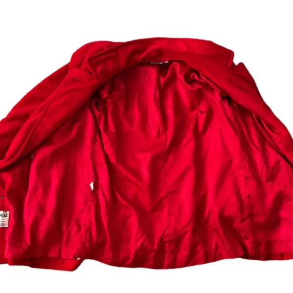 VTG Wellington fashions Red Double-Breasted Kashmiracle Peacoat Size L Vegan - Image 3