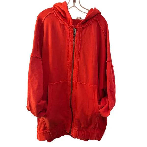 FREE PEOPLE Lucky Zip Up Slouchy Hoodie Jacket Size M New w/o Tag MSRP $148 SOO - Image 5