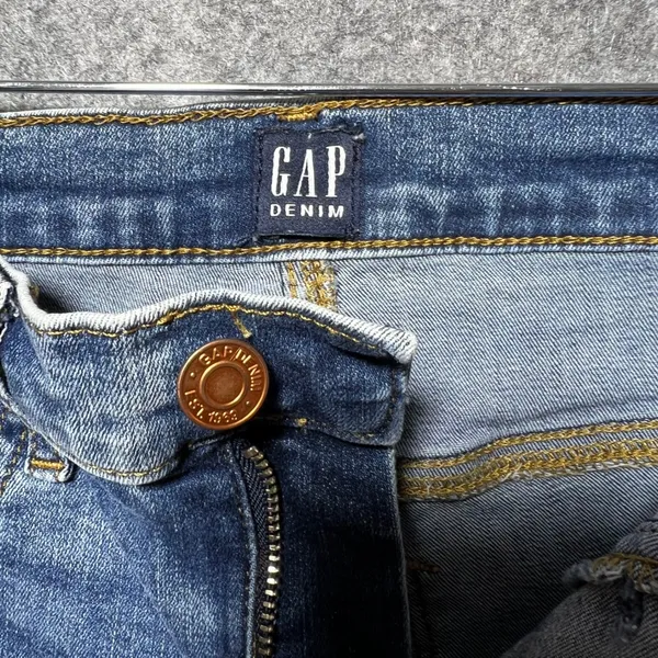 Gap Denim Favorite Jegging‎ Medium Wash Skinny Jeans Raw Hem Size 28 Regular - Image 6